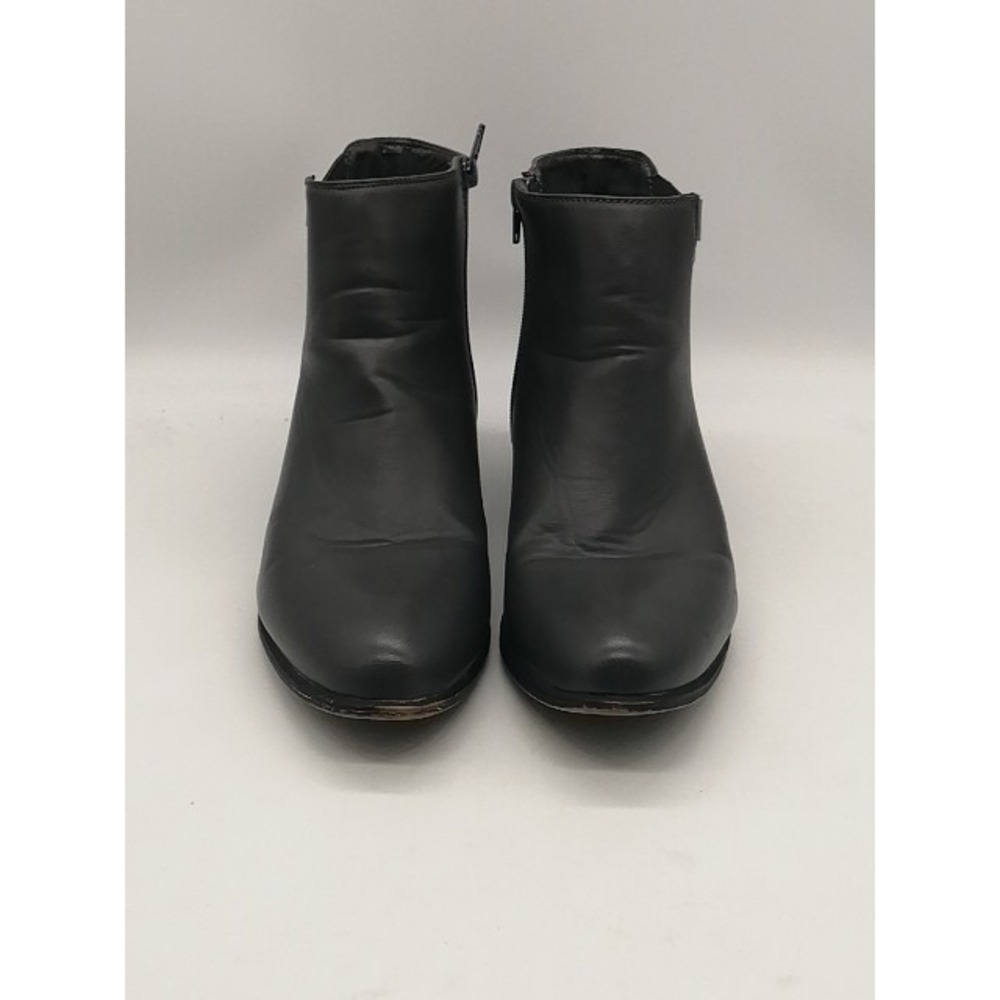 JC Journee Boots Womens Gray 10 Faux Leather Ankle Shoe Weave Side Zip